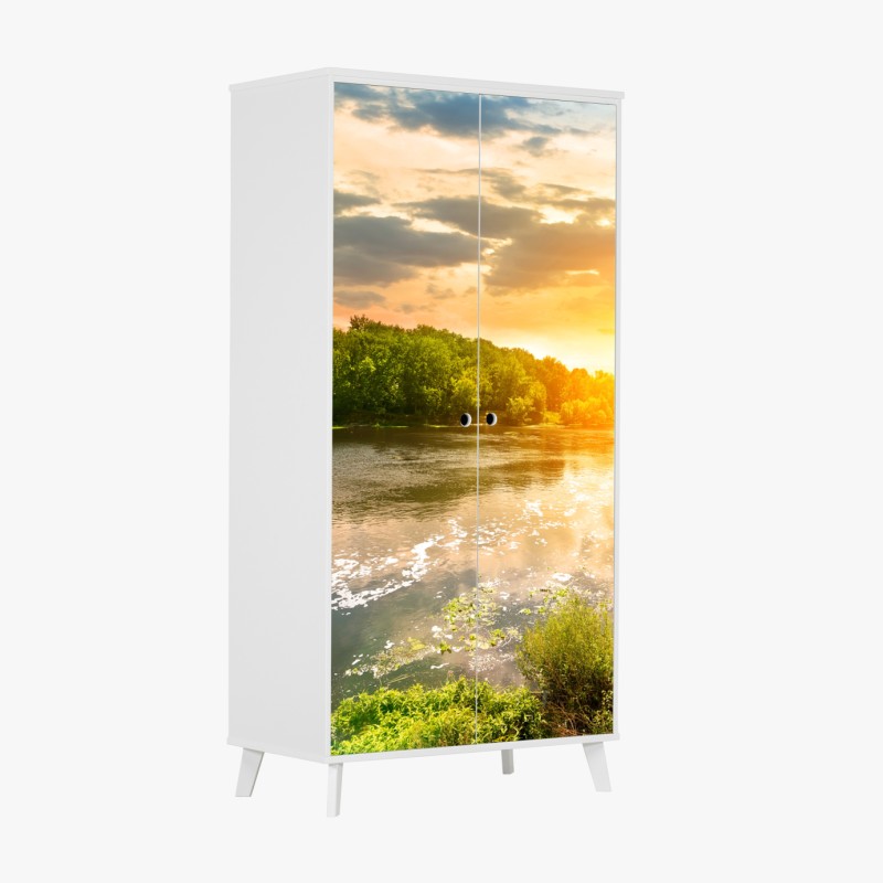 Naklejka na szafę monochromatyczna lilia zbliżenie – Wallissimo®