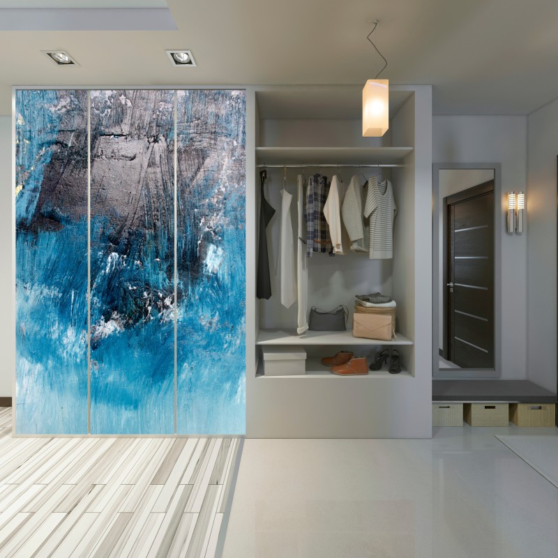 Naklejka na szafę głęboka niebieska tekstura abstrakcyjna – Wallissimo® Naklejka na szafę głęboka niebieska tekstura abstrakcyjna – Wallissimo®