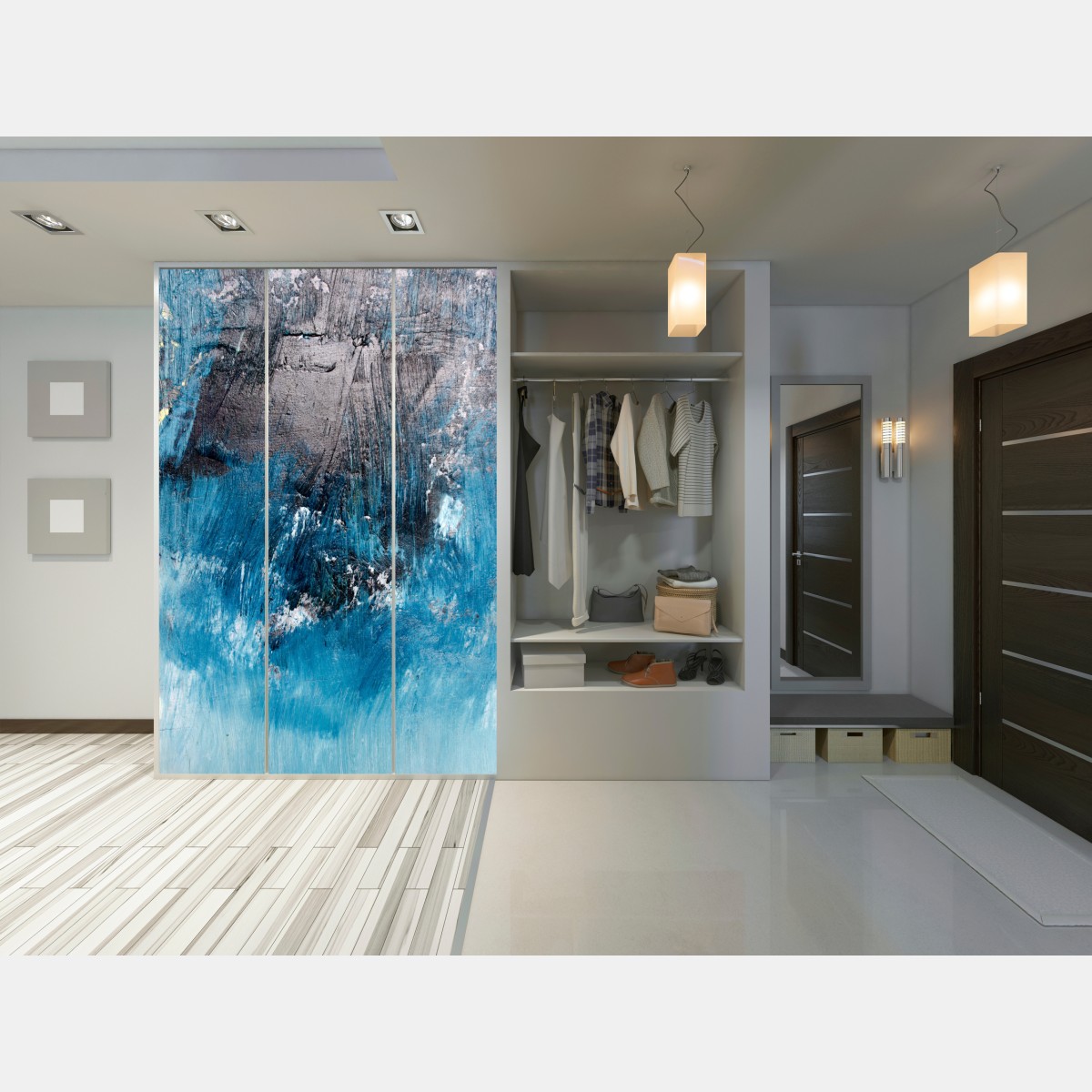 Naklejka na szafę głęboka niebieska tekstura abstrakcyjna – Wallissimo® Naklejka na szafę głęboka niebieska tekstura abstrakcyjna – Wallissimo®