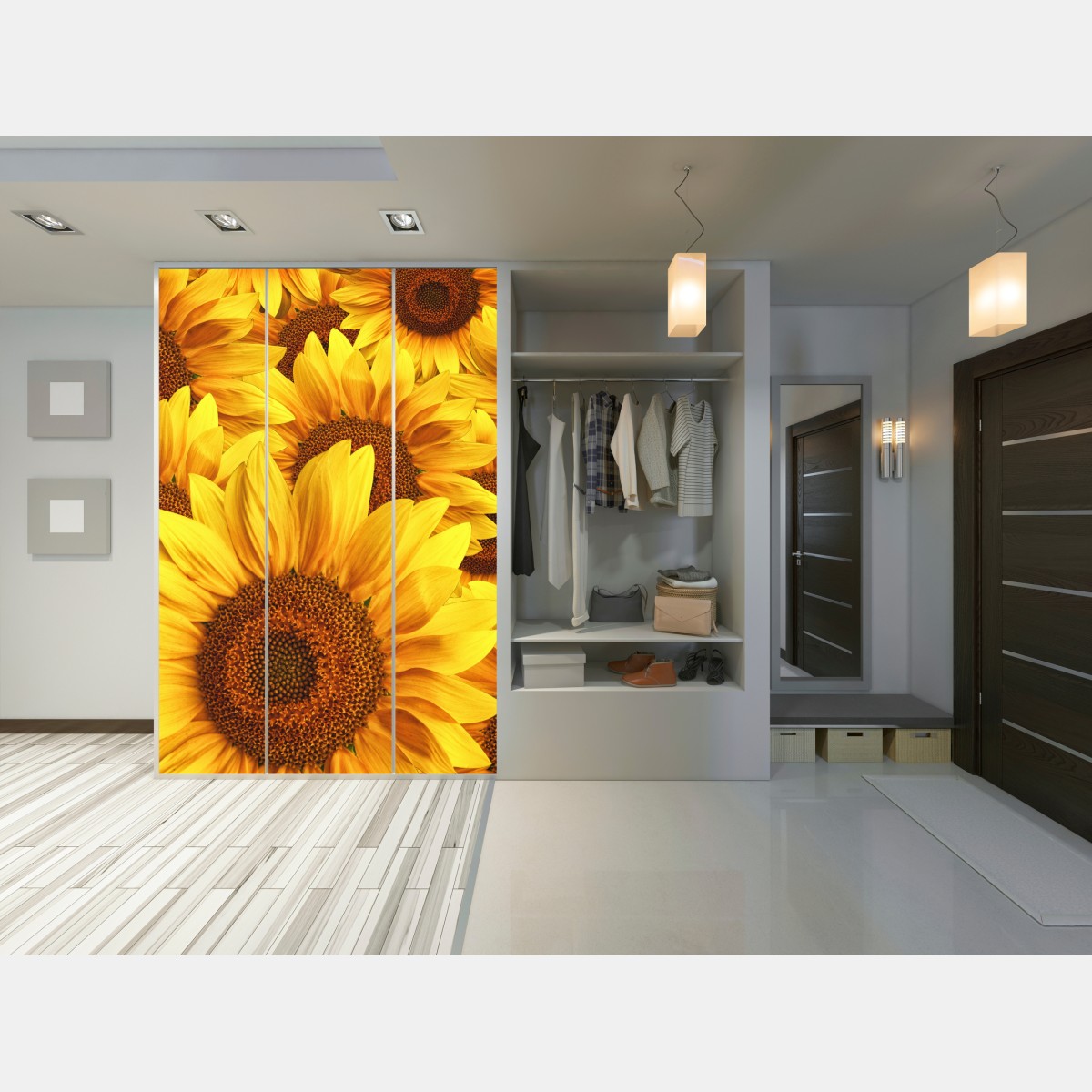 Naklejka na szafę złoty kwiat słonecznika – Wallissimo® Naklejka na szafę złoty kwiat słonecznika – Wallissimo®