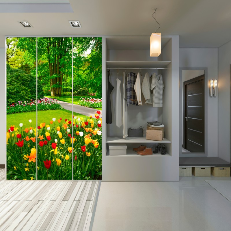 Naklejka na szafę żywy ogród tulipanów w Keukenhof – Wallissimo® Naklejka na szafę żywy ogród tulipanów w Keukenhof – Wallissimo®