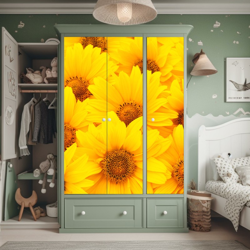 Naklejka na szafę delikatny wzór z magnoliami – Wallissimo®