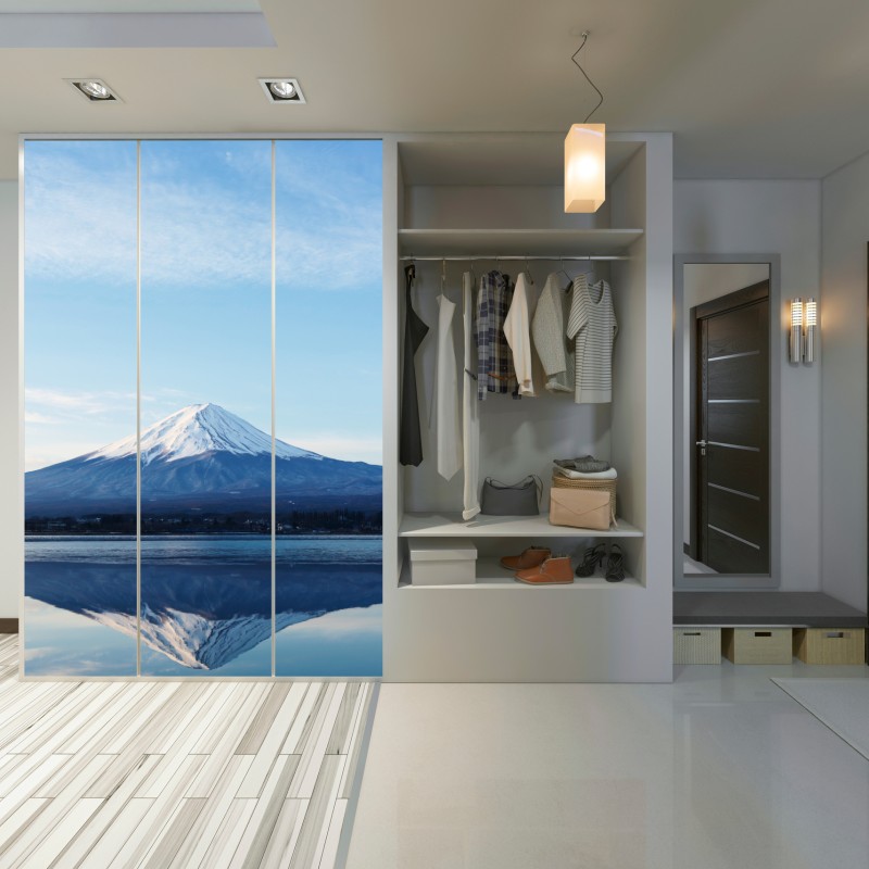 Naklejka na szafę góra Fudżi odbicie w jeziorze – Wallissimo® Naklejka na szafę góra Fudżi odbicie w jeziorze – Wallissimo®