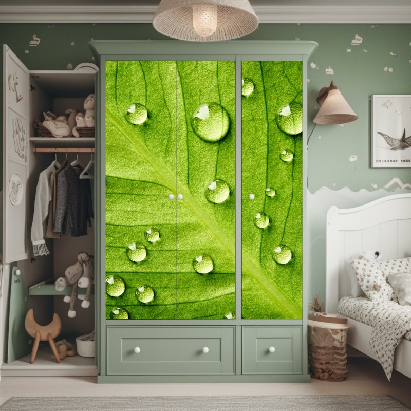 Naklejka na szafę mglisty most wiszący prowadzący w mgłę – Wallissimo®