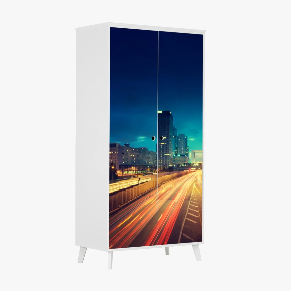 Naklejka na szafę La Défense panorama miasta o zmierzchu – Wallissimo® Naklejka na szafę La Défense panorama miasta o zmierzchu – Wallissimo®