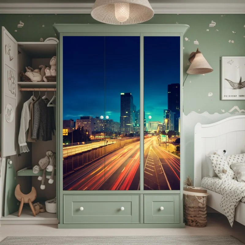 Naklejka na szafę delikatny wzór z magnoliami – Wallissimo®