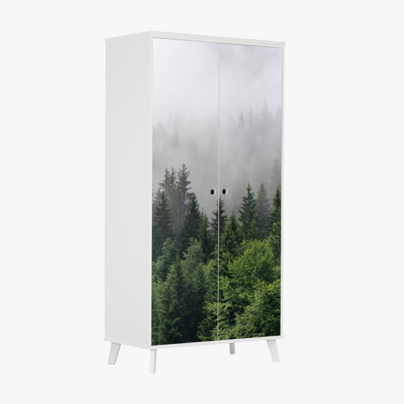 Naklejka na szafę czarno-biały wzór ze spiralami – Wallissimo®