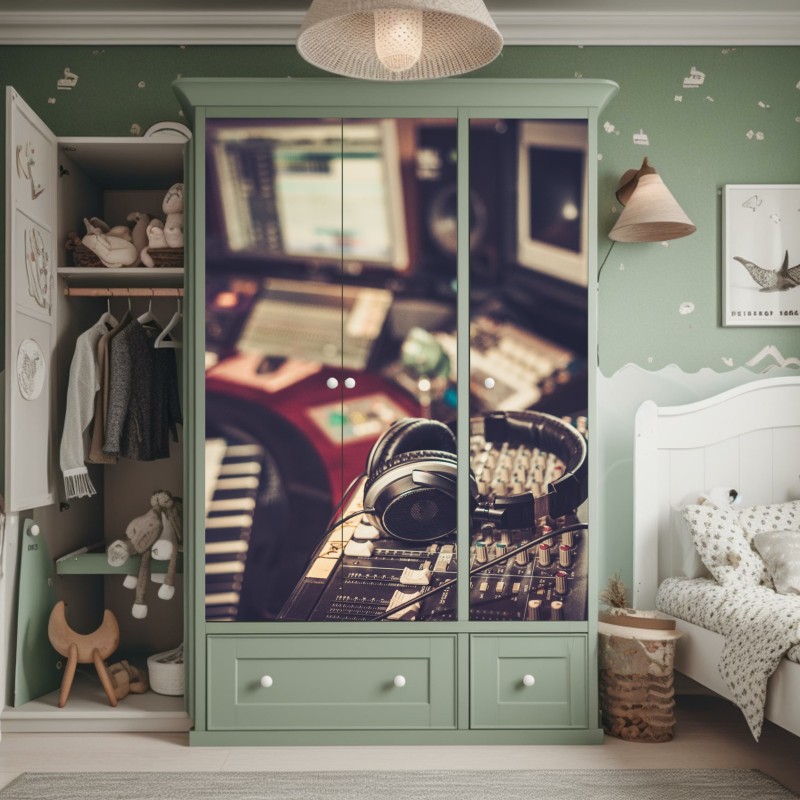 Naklejka na szafę różowy akwarelowy motyw botaniczny – Wallissimo®