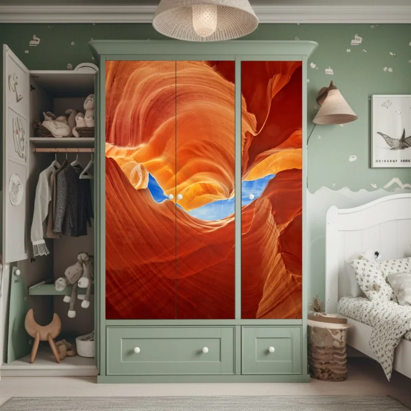 Naklejka na szafę elegancki szary wzór damasceński – Wallissimo®