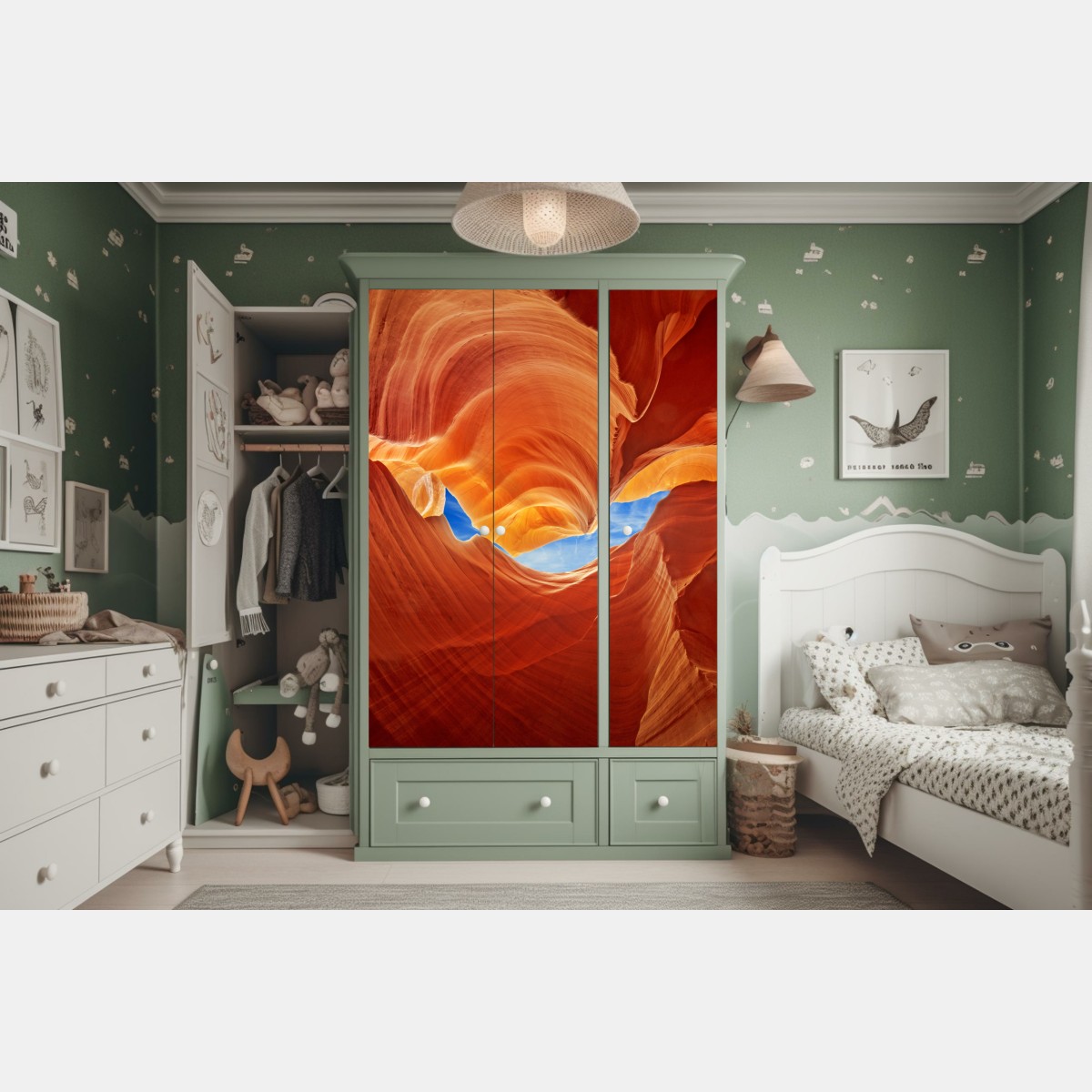 Naklejka na szafę Antelope Canyon wirujące piaskowcowe formy – Wallissimo® Naklejka na szafę Antelope Canyon wirujące piaskowcowe formy – Wallissimo®