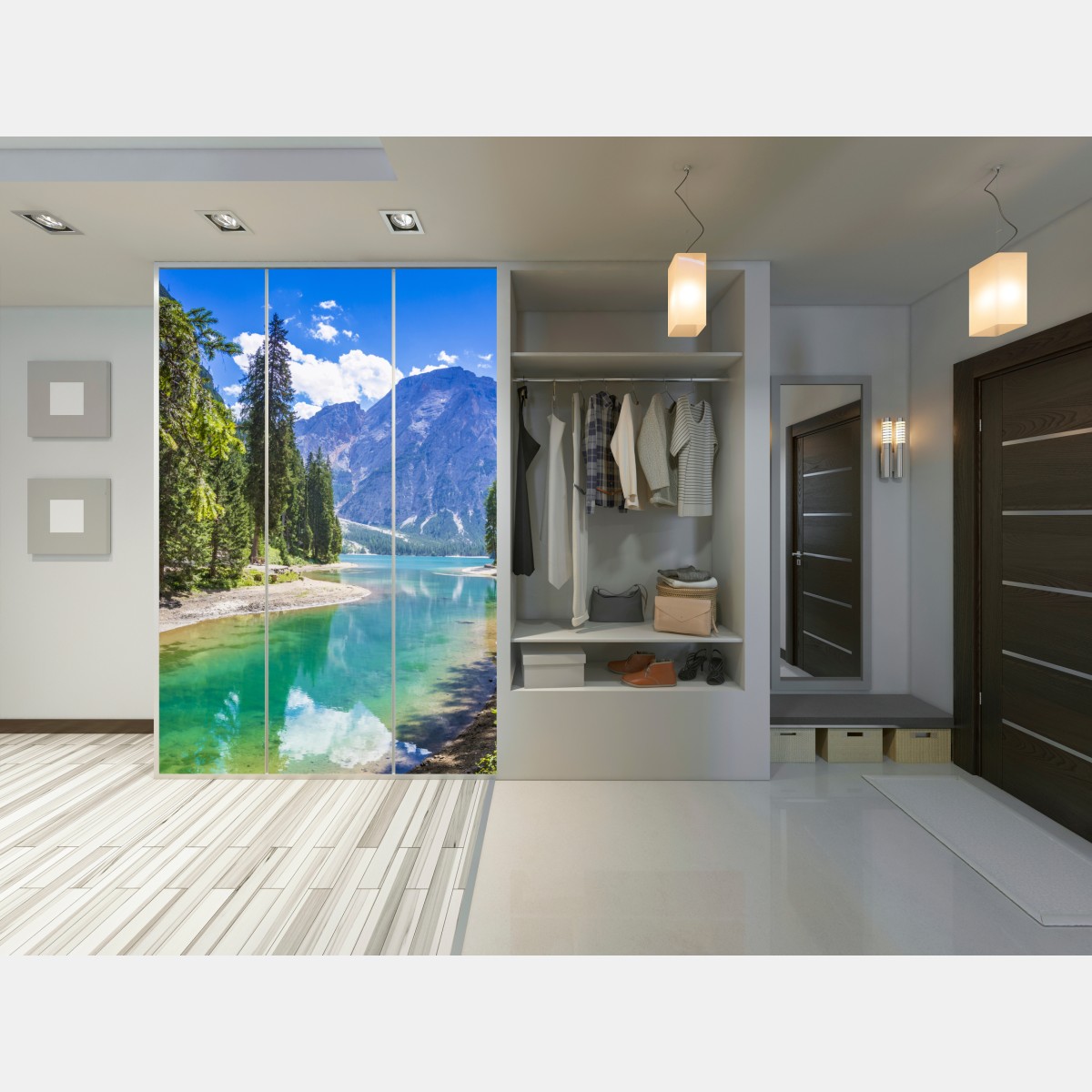 Naklejka na szafę Pragser Wildsee turkusowe górskie jezioro – Wallissimo® Naklejka na szafę Pragser Wildsee turkusowe górskie jezioro – Wallissimo®