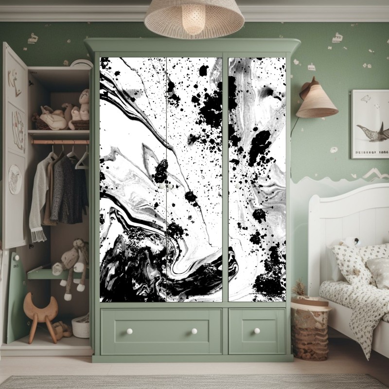 Naklejka na szafę ciemna tekstura łupka – Wallissimo®