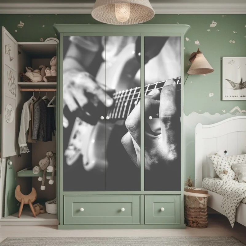 Naklejka na szafę beżowa tekstura marmuru z białymi żyłami – Wallissimo®