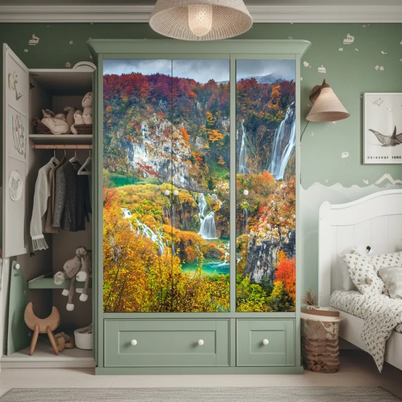 Naklejka na szafę beżowa tekstura marmuru – Wallissimo®