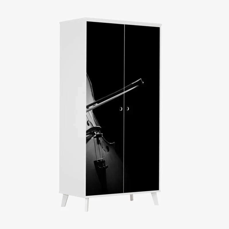 Naklejka na szafę vintage tropikalny wzór z liśćmi – Wallissimo®