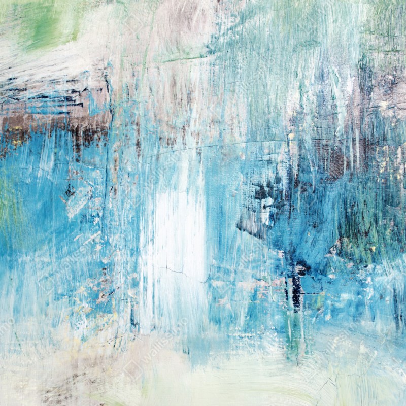 Naklejka na szafę turkusowa abstrakcyjna faktura olejna – Wallissimo® Naklejka na szafę turkusowa abstrakcyjna faktura olejna – Wallissimo®