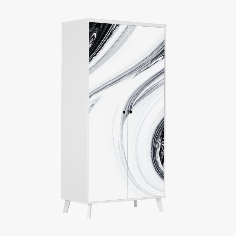 Naklejka na szafę spokojne jezioro z górskim odbiciem – Wallissimo®