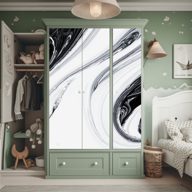 Naklejka na szafę spokojne jezioro z górskim odbiciem – Wallissimo®