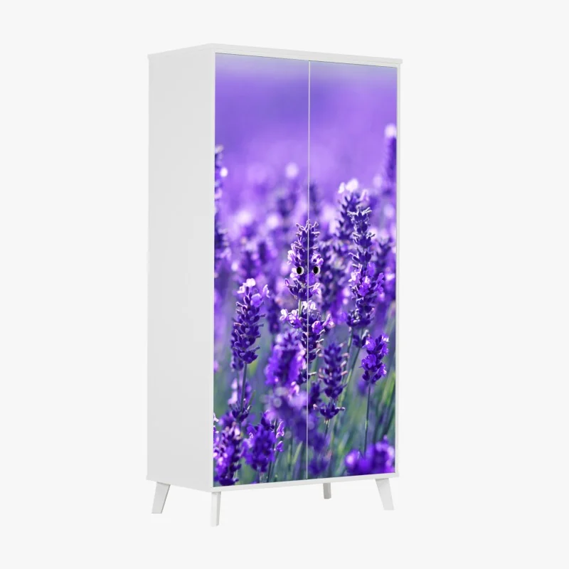 Naklejka na szafę zbliżenie pola lawendy