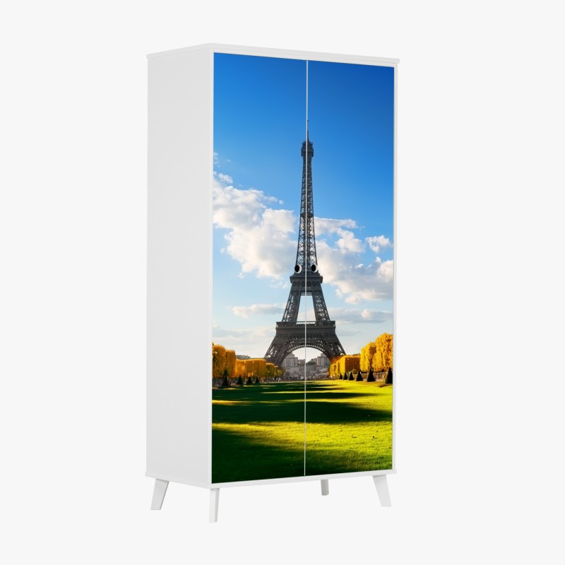 Naklejka na szafę wiosna na Champs de Mars, Wieża Eiffla, Paryż