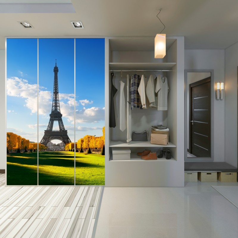 Naklejka na szafę wiosna na Champs de Mars, Wieża Eiffla, Paryż – Wallissimo® Naklejka na szafę wiosna na Champs de Mars, Wieża Eiffla, Paryż – Wallissimo®