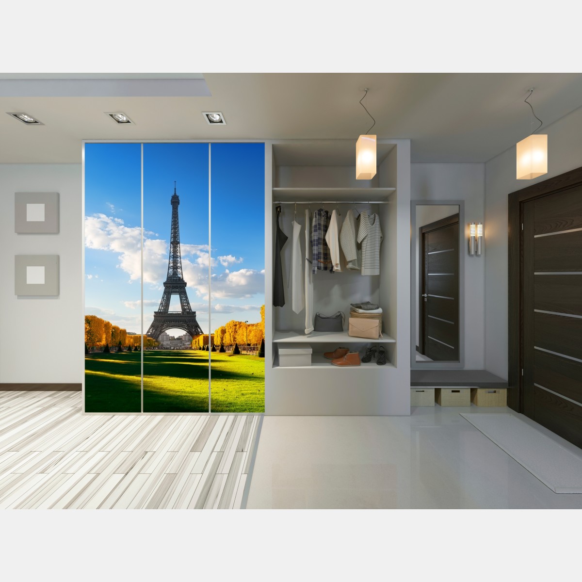 Naklejka na szafę wiosna na Champs de Mars, Wieża Eiffla, Paryż – Wallissimo® Naklejka na szafę wiosna na Champs de Mars, Wieża Eiffla, Paryż – Wallissimo®