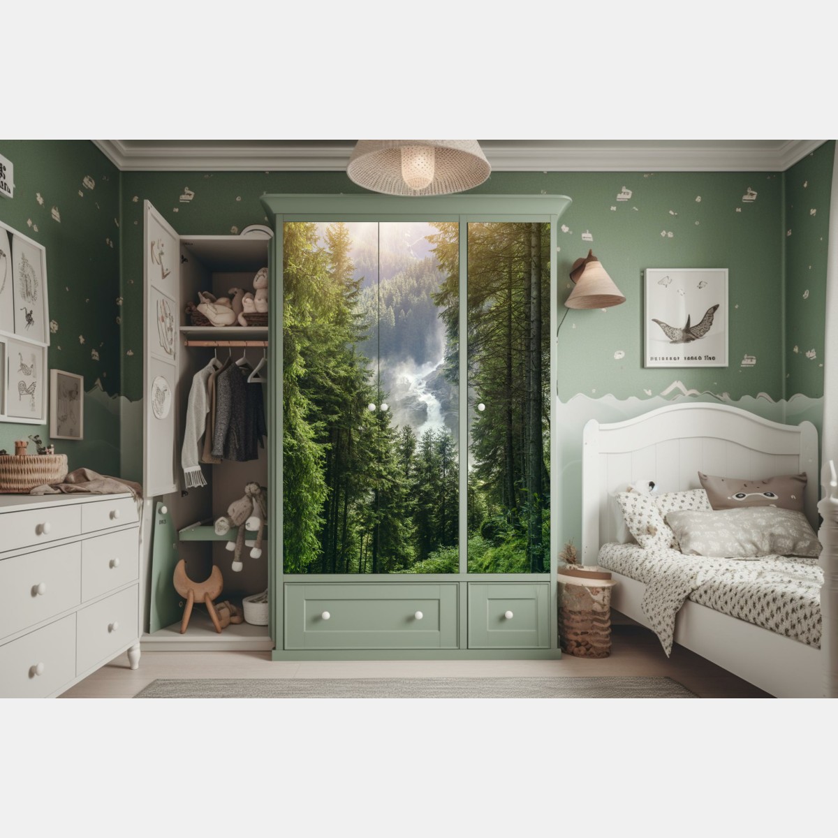 Naklejka na szafę Krimml wodospad w bujnym alpejskim lesie – Wallissimo® Naklejka na szafę Krimml wodospad w bujnym alpejskim lesie – Wallissimo®