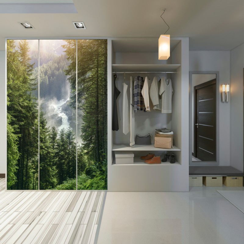 Naklejka na szafę Krimml wodospad w bujnym alpejskim lesie – Wallissimo® Naklejka na szafę Krimml wodospad w bujnym alpejskim lesie – Wallissimo®