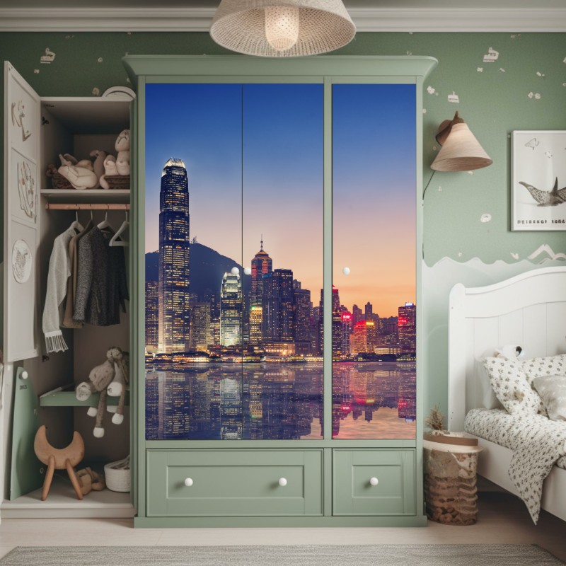 Naklejka na szafę majestatyczny alpejski szczyt zimą – Wallissimo®