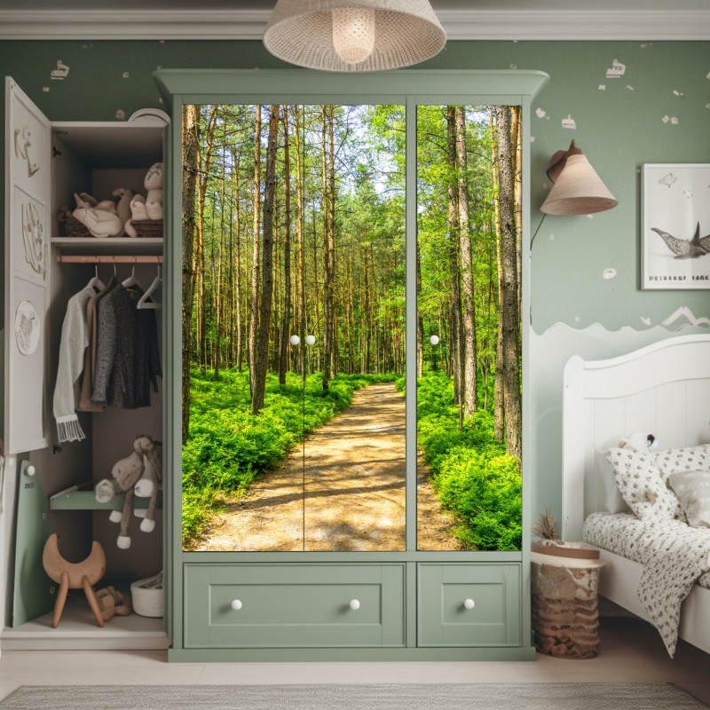 Naklejka na szafę delikatny dmuchawiec na ciemnym tle – Wallissimo®