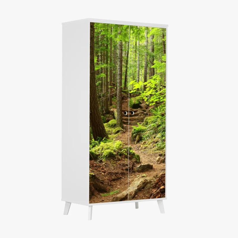 Naklejka na szafę mchowa leśna ścieżka