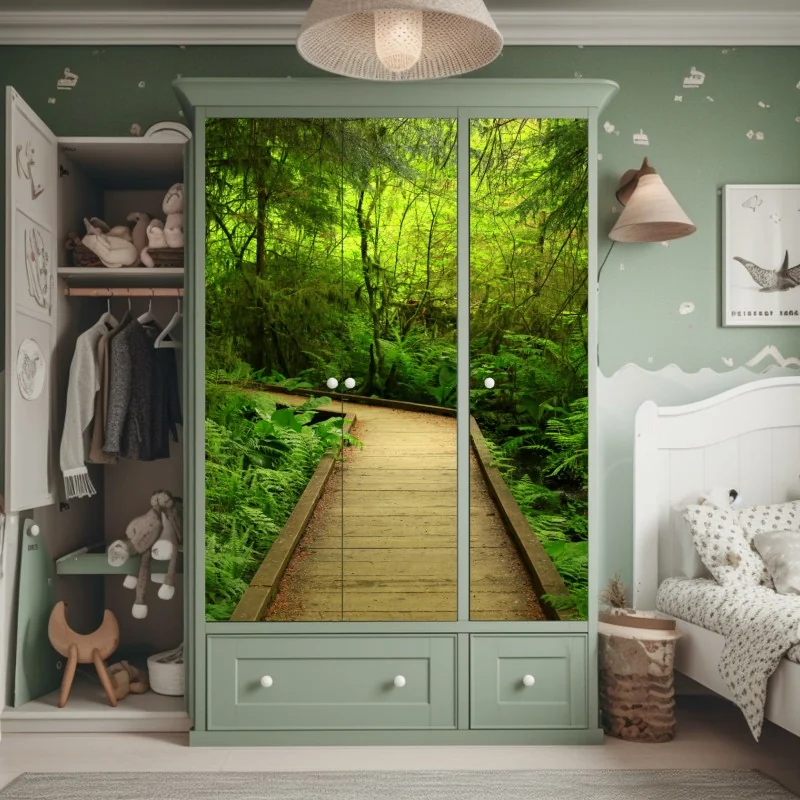 Naklejka na szafę pastelowy pop-artowy portret piękna – Wallissimo®