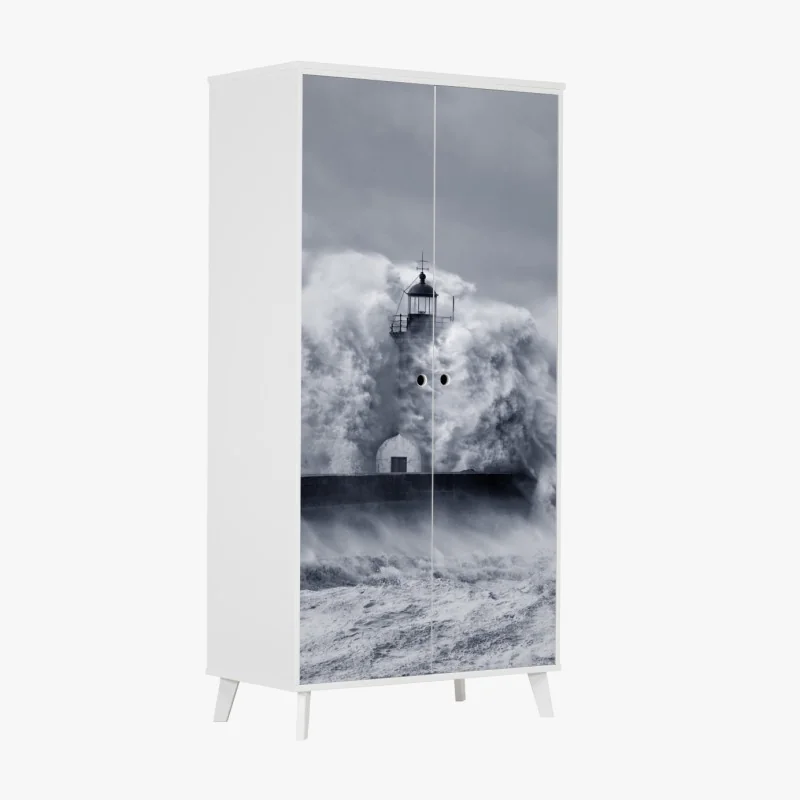 Naklejka na szafę czarny marmur marquina do nowoczesnych wnętrz – Wallissimo®