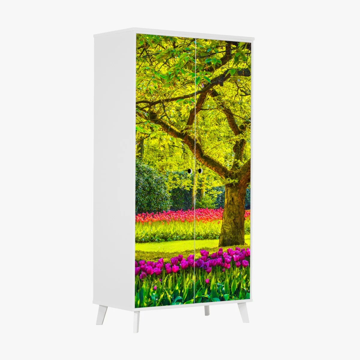 Naklejka na szafę barwny ogród tulipanów w Keukenhof – Wallissimo® Naklejka na szafę barwny ogród tulipanów w Keukenhof – Wallissimo®