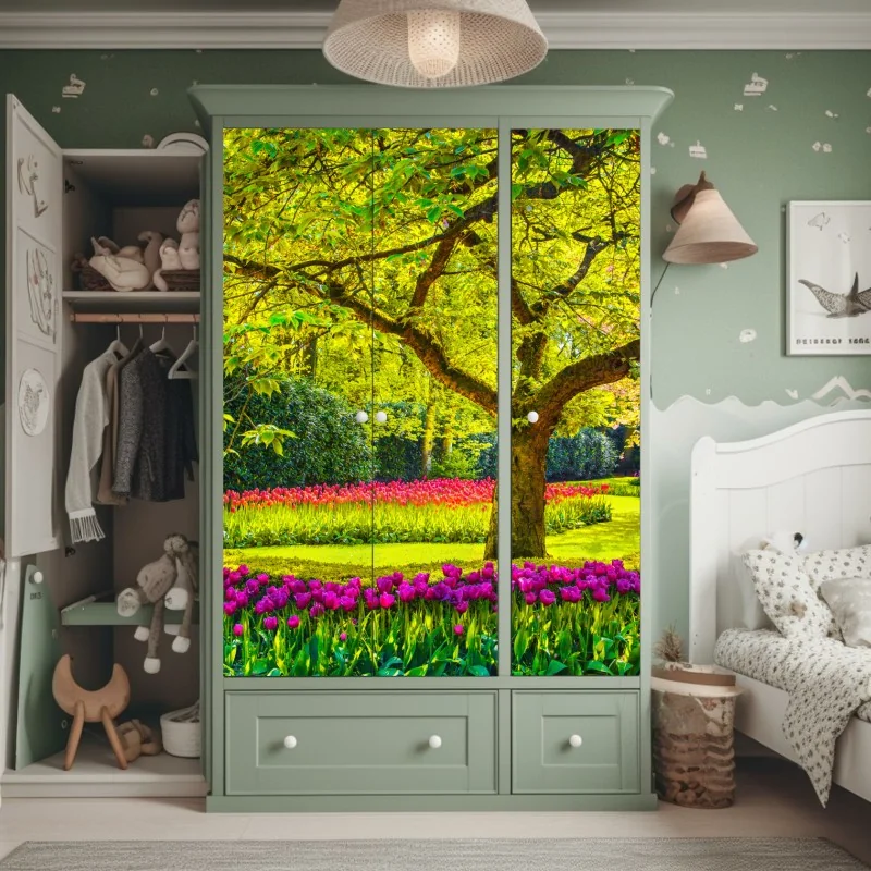 Naklejka na szafę tropikalne palmy kokosowe nad turkusowym morzem – Wallissimo®