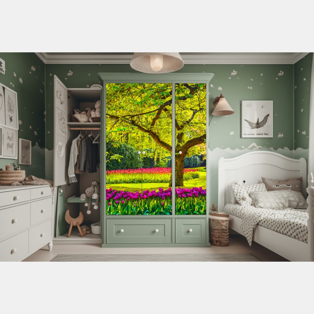 Naklejka na szafę barwny ogród tulipanów w Keukenhof – Wallissimo® Naklejka na szafę barwny ogród tulipanów w Keukenhof – Wallissimo®