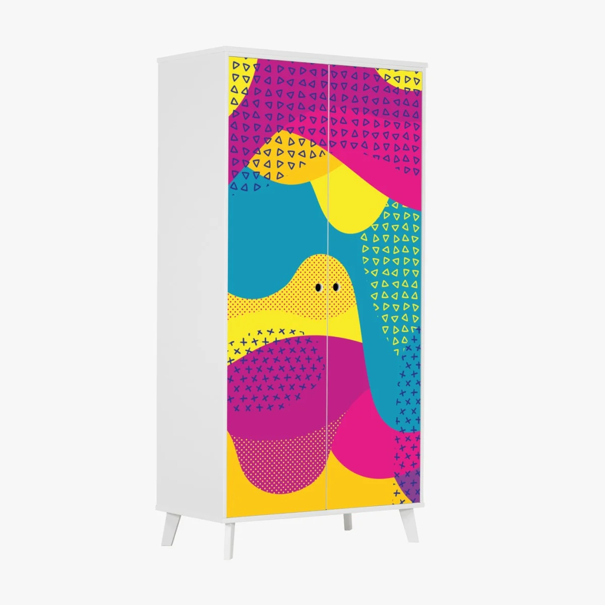 Naklejka na szafę żywy abstrakcyjny wzór fal – Wallissimo® Naklejka na szafę żywy abstrakcyjny wzór fal – Wallissimo®