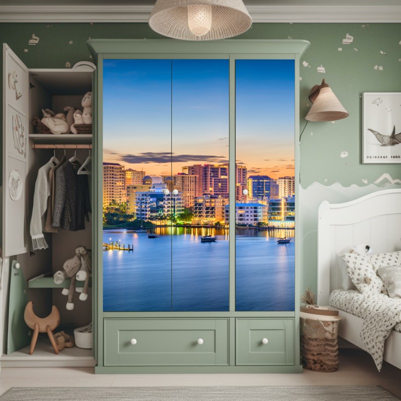 Naklejka na szafę most Golden Gate odbicie na brzegu – Wallissimo®