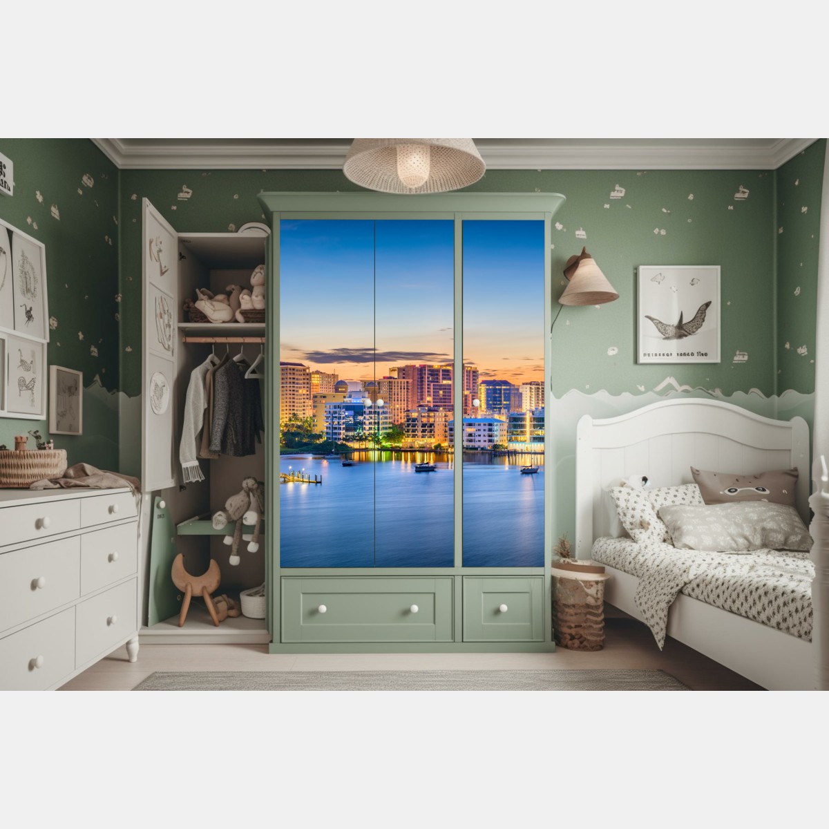 Naklejka na szafę Sarasota o świcie nad zatoką – Wallissimo® Naklejka na szafę Sarasota o świcie nad zatoką – Wallissimo®