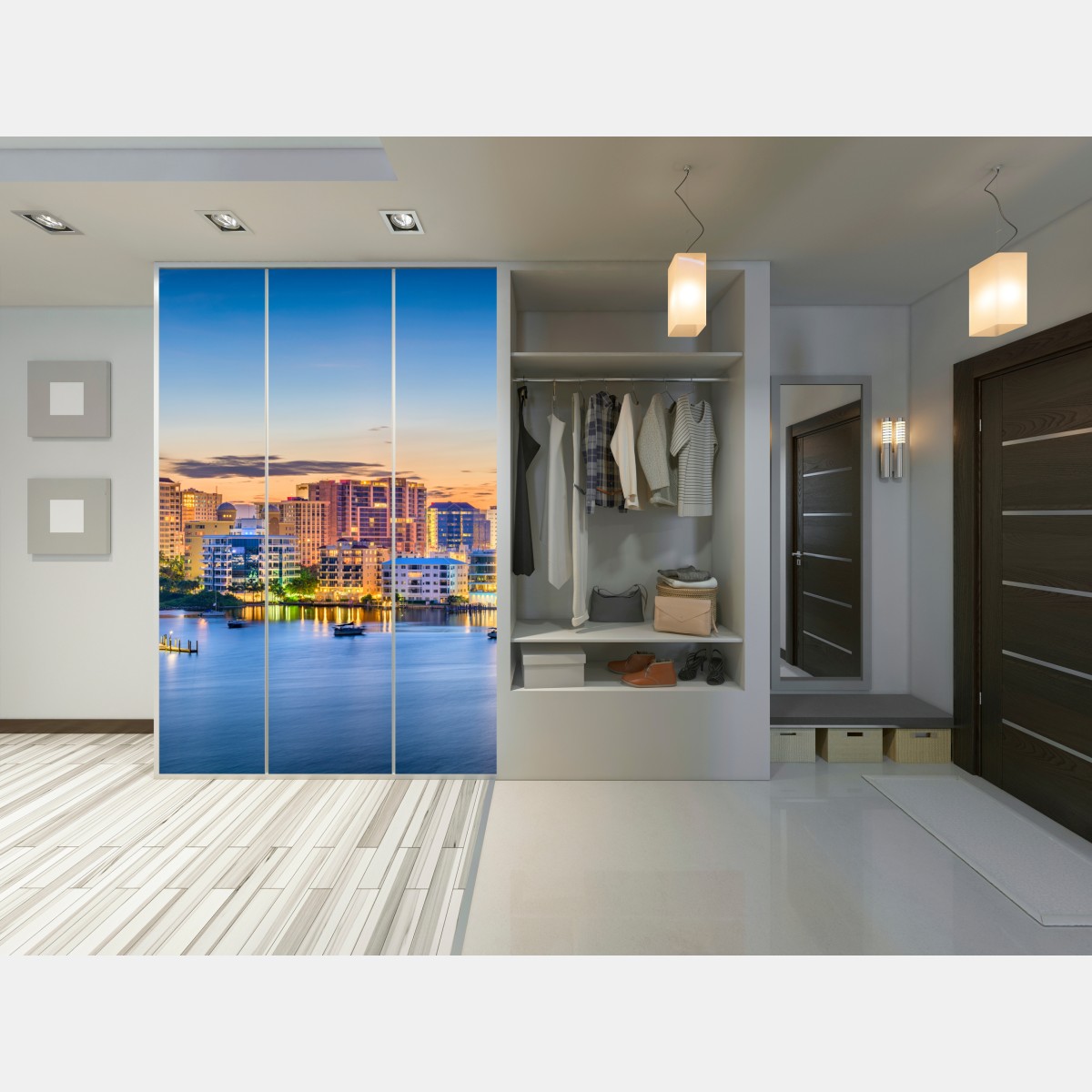 Naklejka na szafę Sarasota o świcie nad zatoką – Wallissimo® Naklejka na szafę Sarasota o świcie nad zatoką – Wallissimo®