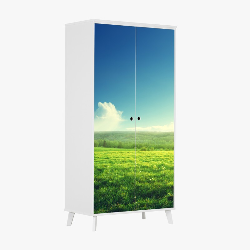 Naklejka na szafę tropikalny wzór z liśćmi monstery – Wallissimo®