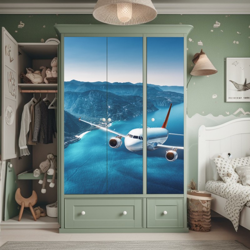 Naklejka na szafę ciemna tekstura łupka – Wallissimo®