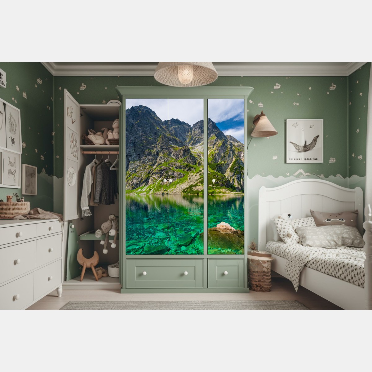 Naklejka na szafę Czarny Staw górskie odbicie Tatry – Wallissimo® Naklejka na szafę Czarny Staw górskie odbicie Tatry – Wallissimo®