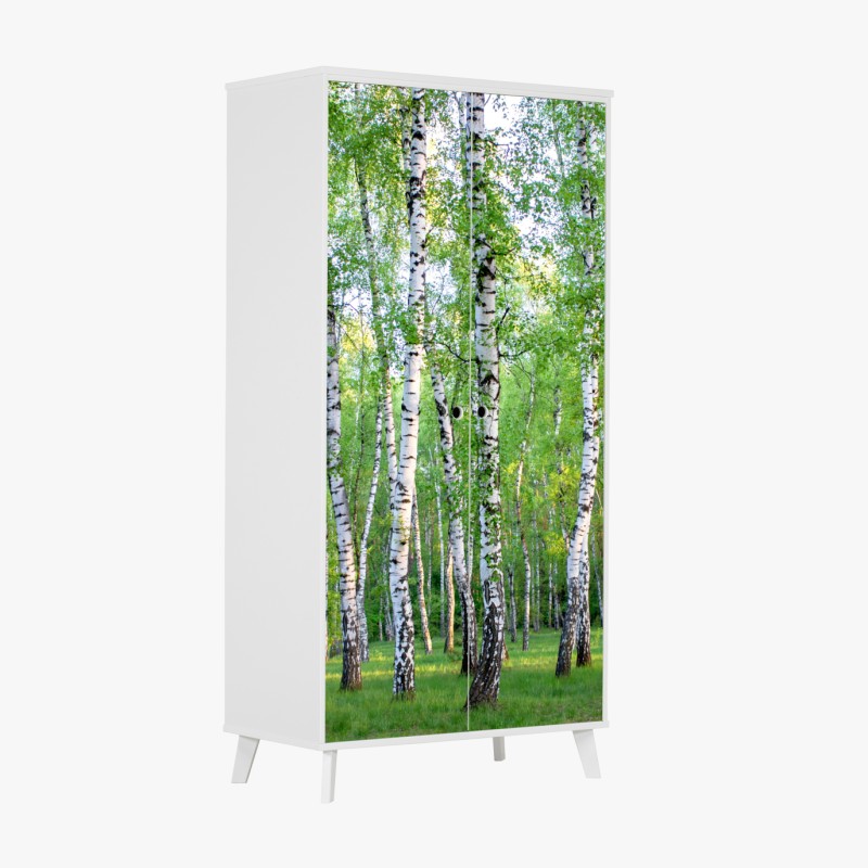 Naklejka na szafę pastelowe palmy o zmierzchu – Wallissimo®