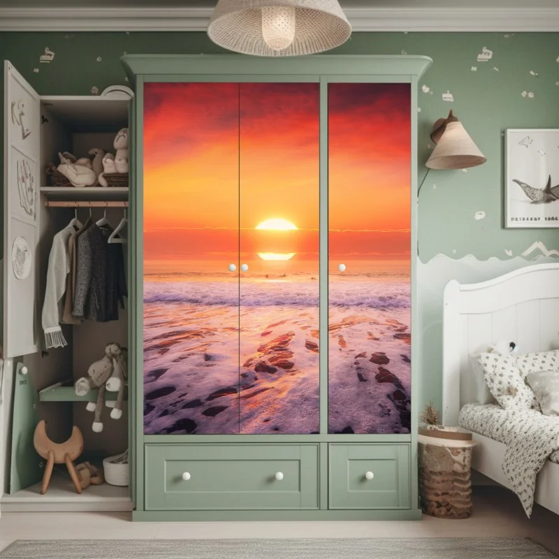 Naklejka na szafę Tadź Mahal odbicie w porannym świetle – Wallissimo®