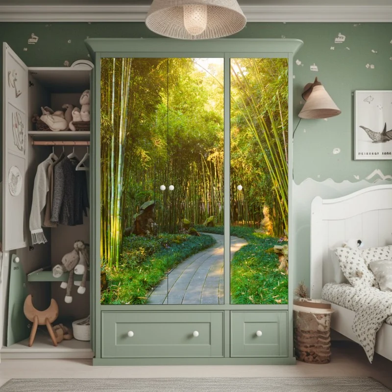 Naklejka na szafę ciemnoszary marmur ze złotymi żyłami – Wallissimo®