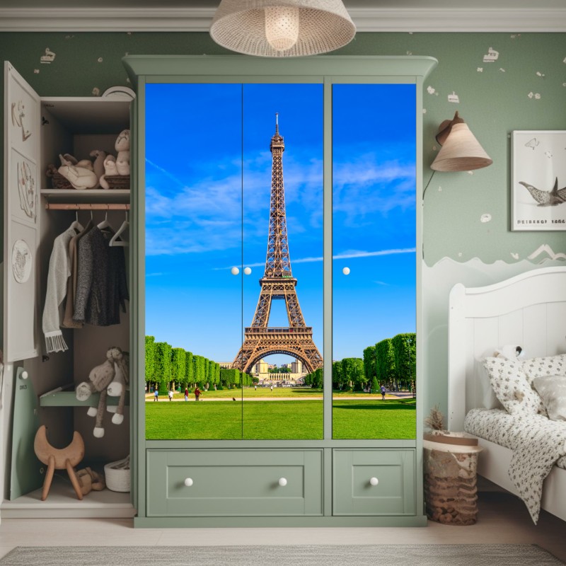 Naklejka na szafę luksusowy złoty wzór kwiatowy na granacie – Wallissimo®