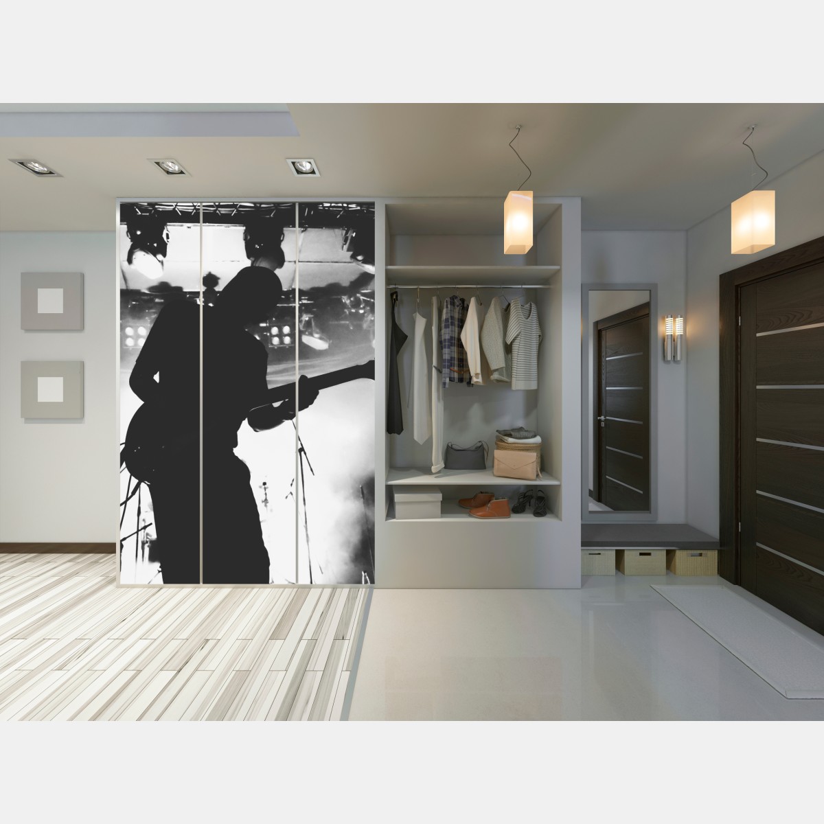 Naklejka na szafę silweta gitarzysty na koncercie – Wallissimo® Naklejka na szafę silweta gitarzysty na koncercie – Wallissimo®