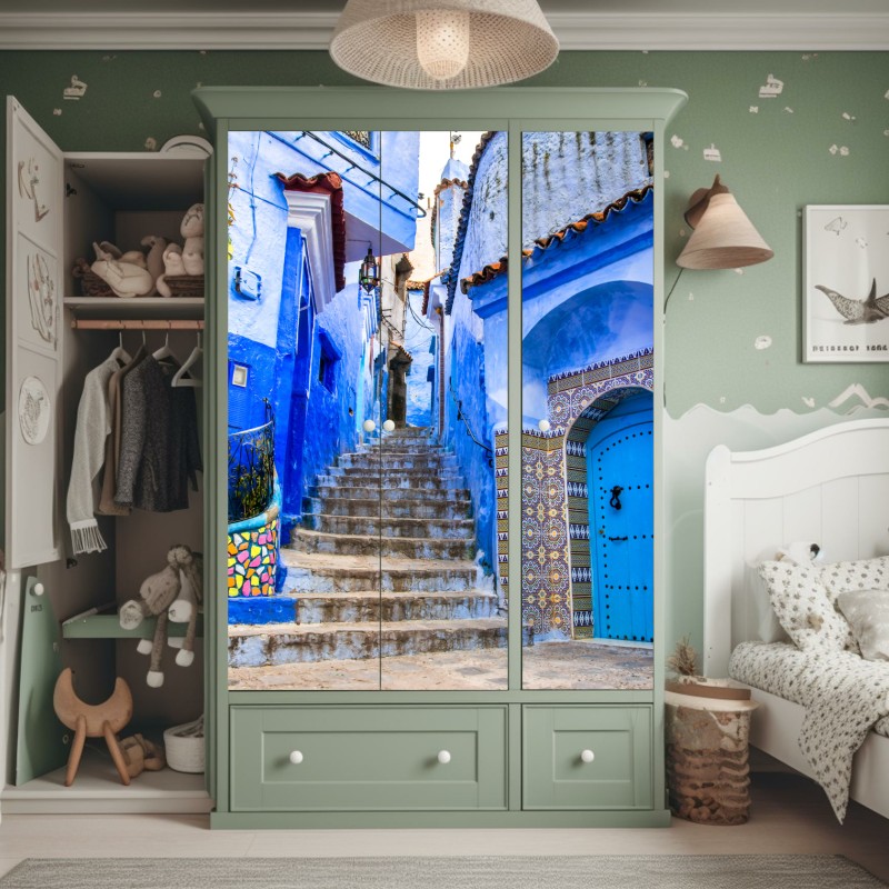 Naklejka na szafę złote Wat Arun o zmierzchu – Wallissimo®