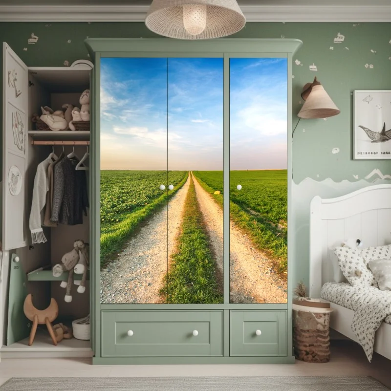 Naklejka na szafę żywe kosmiczne wiry farby – Wallissimo®